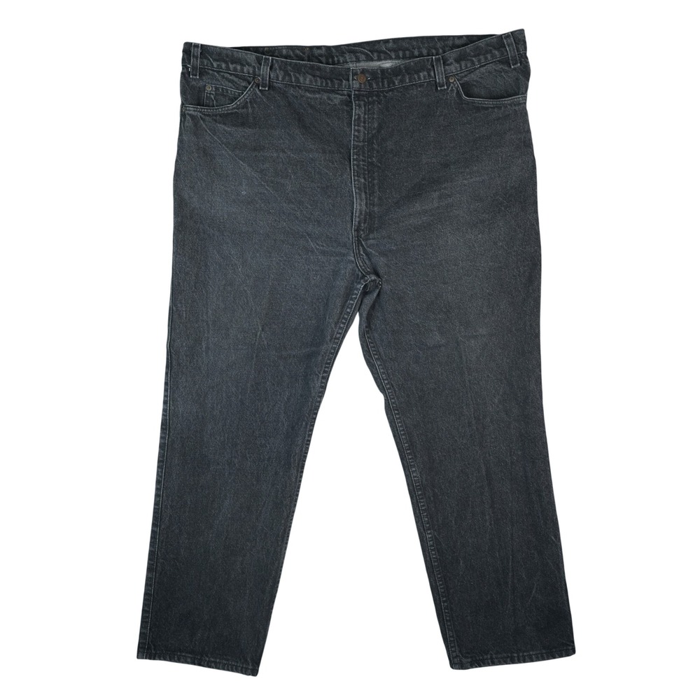 Vintage Levis 549 Jeans Mens 48x30 Black Washed Faded Denim Leather Patch Tab
